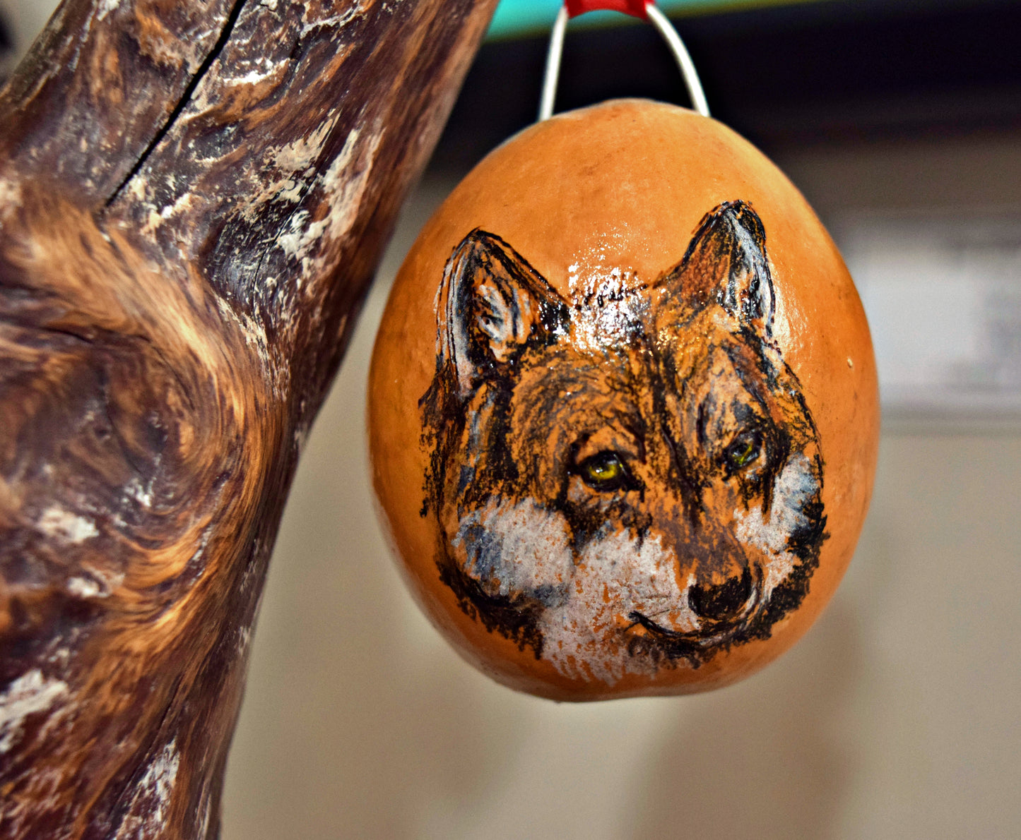 Gourd Ornament by Pam Jones (Wolf)