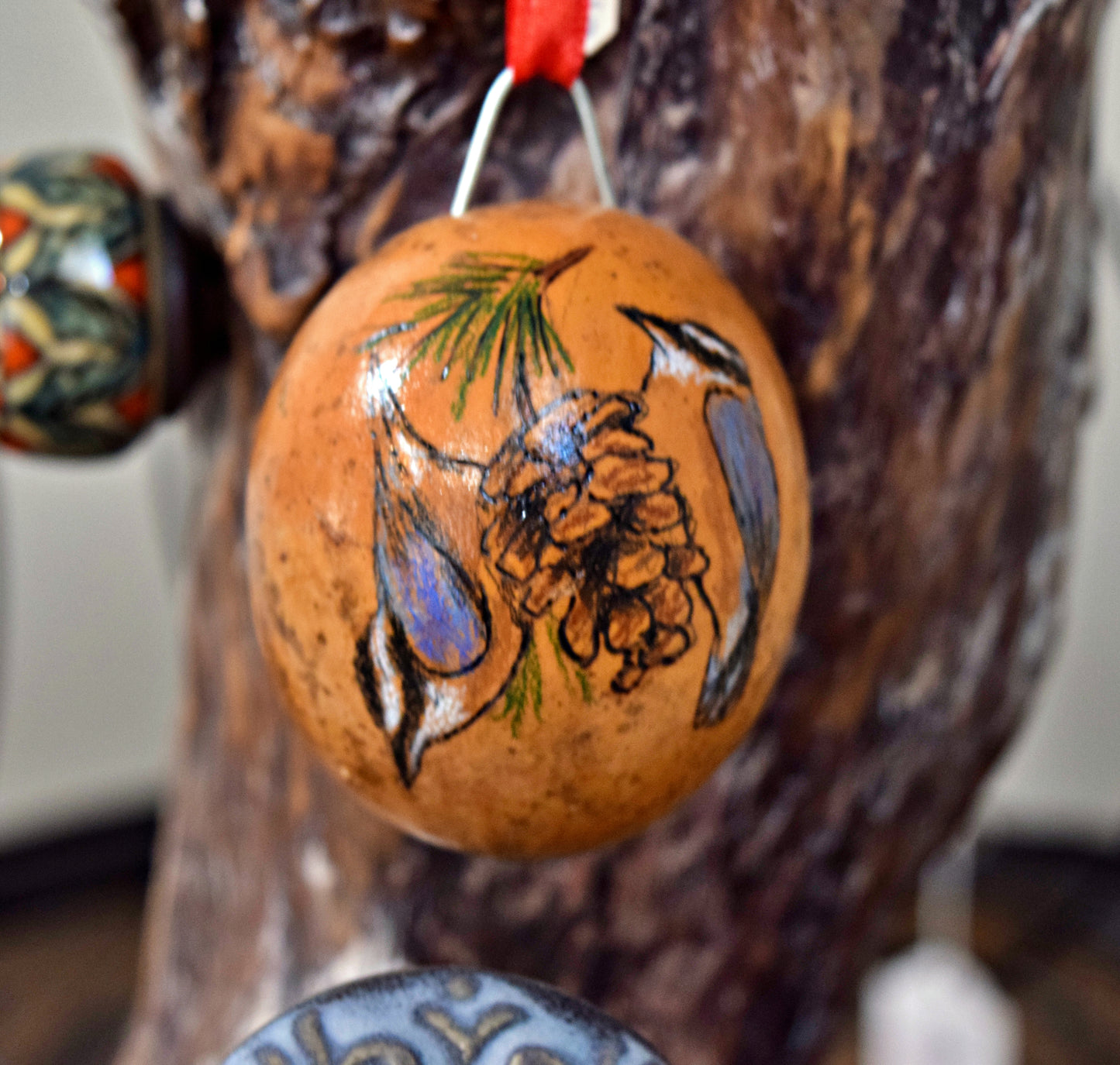Gourd Ornament by Pam Jones (Two Birds)