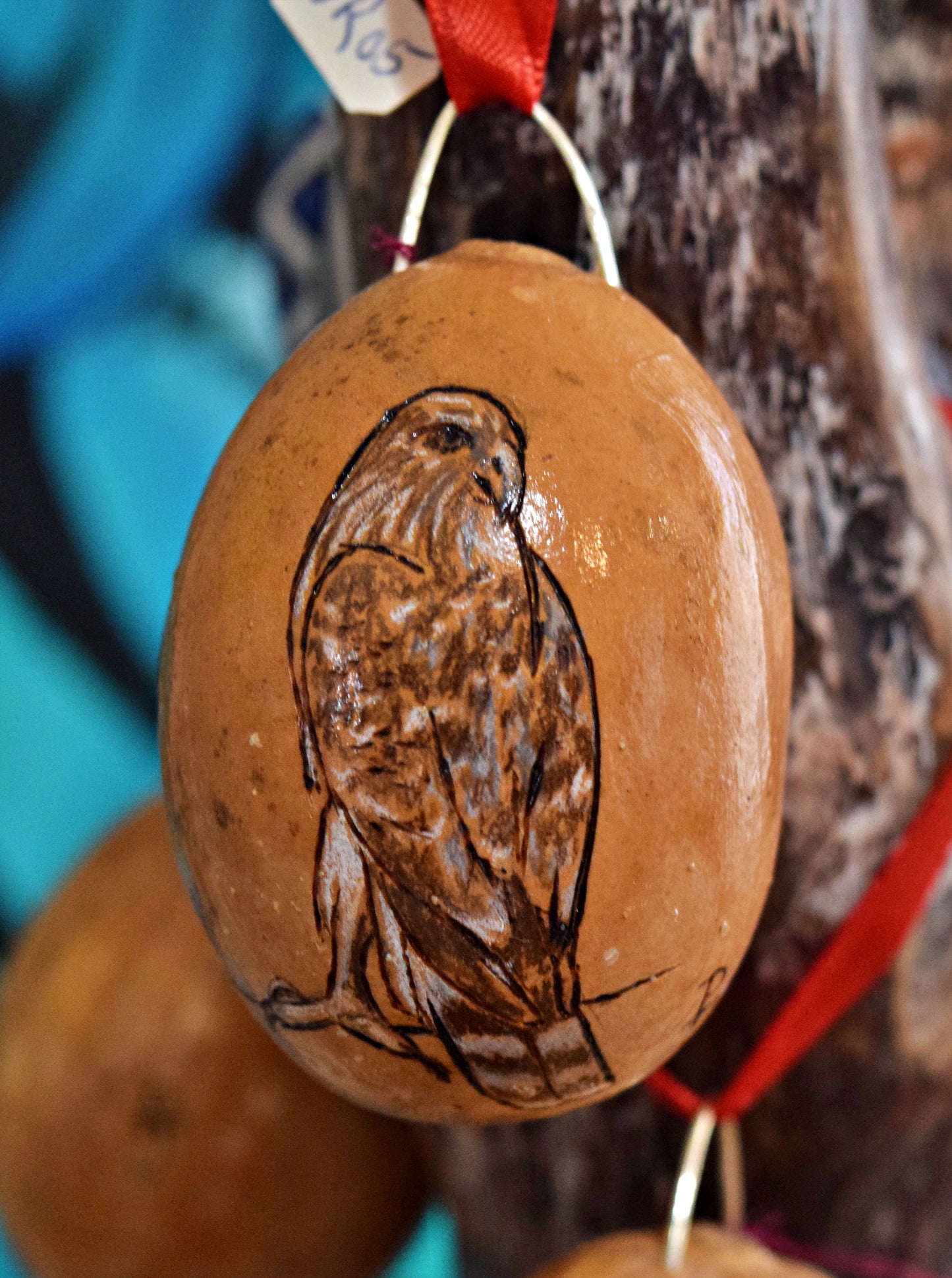 Gourd Ornament by Pam Jones (Hawk)