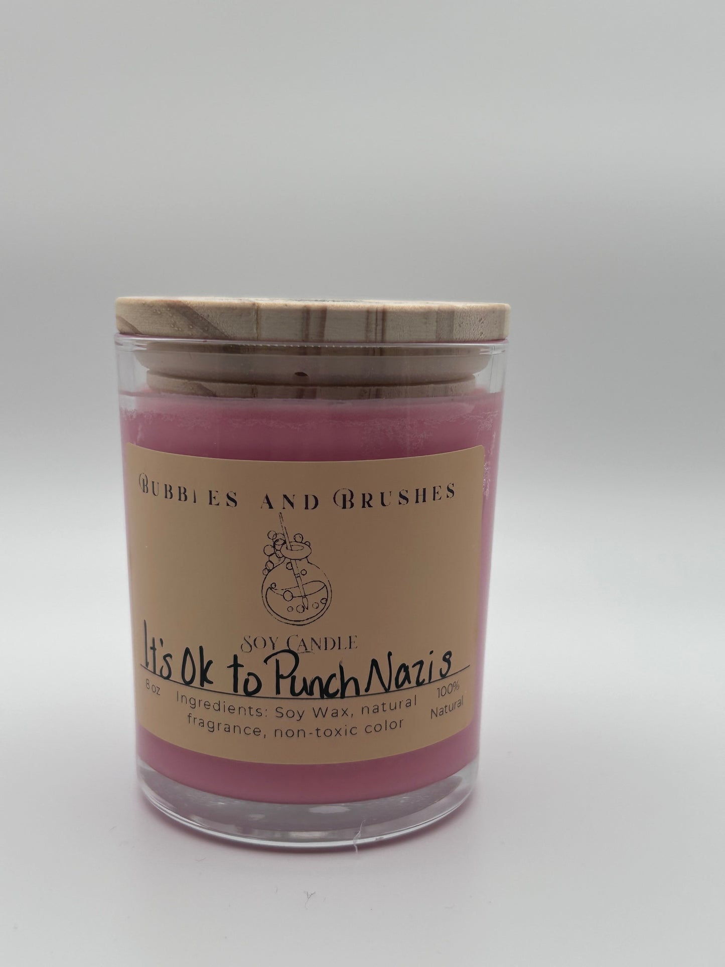 It's Ok To Punch Nazi's Candle by Bubbles & Brushes