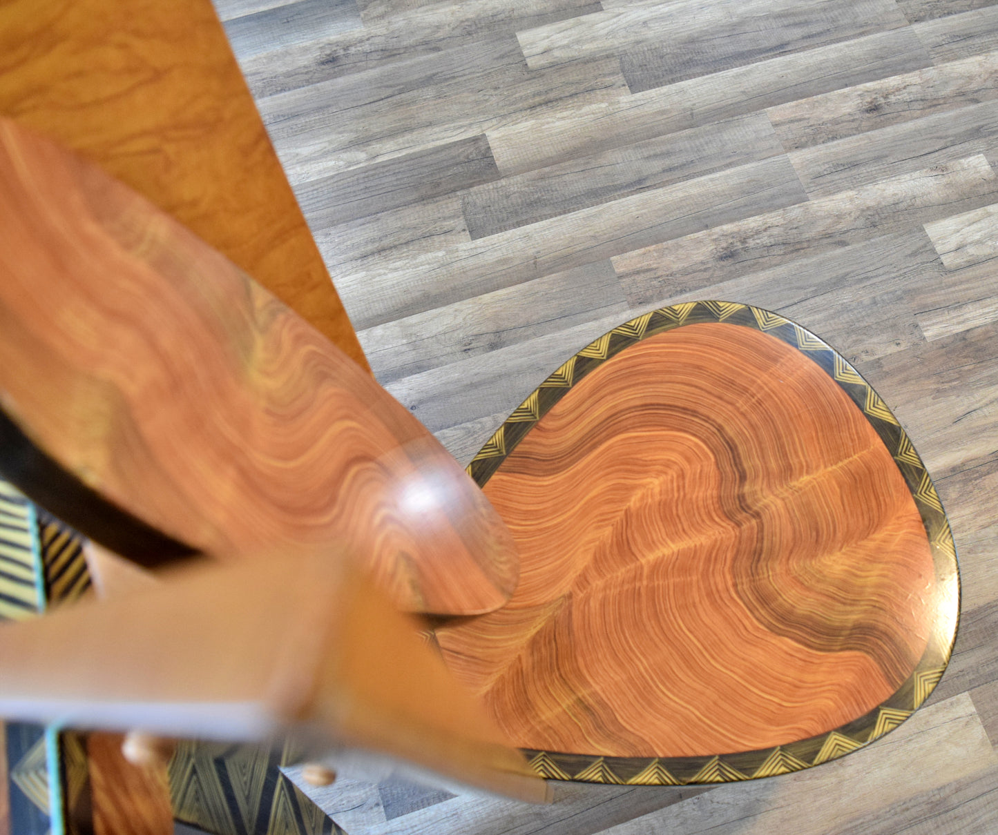Wooden Carved Table and Two Chairs