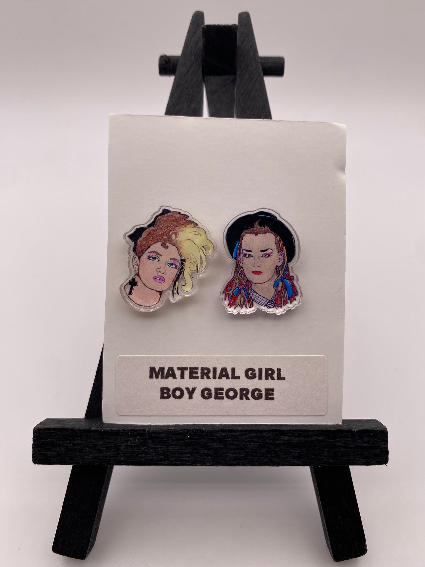 Material Girl and Boy George Earrings