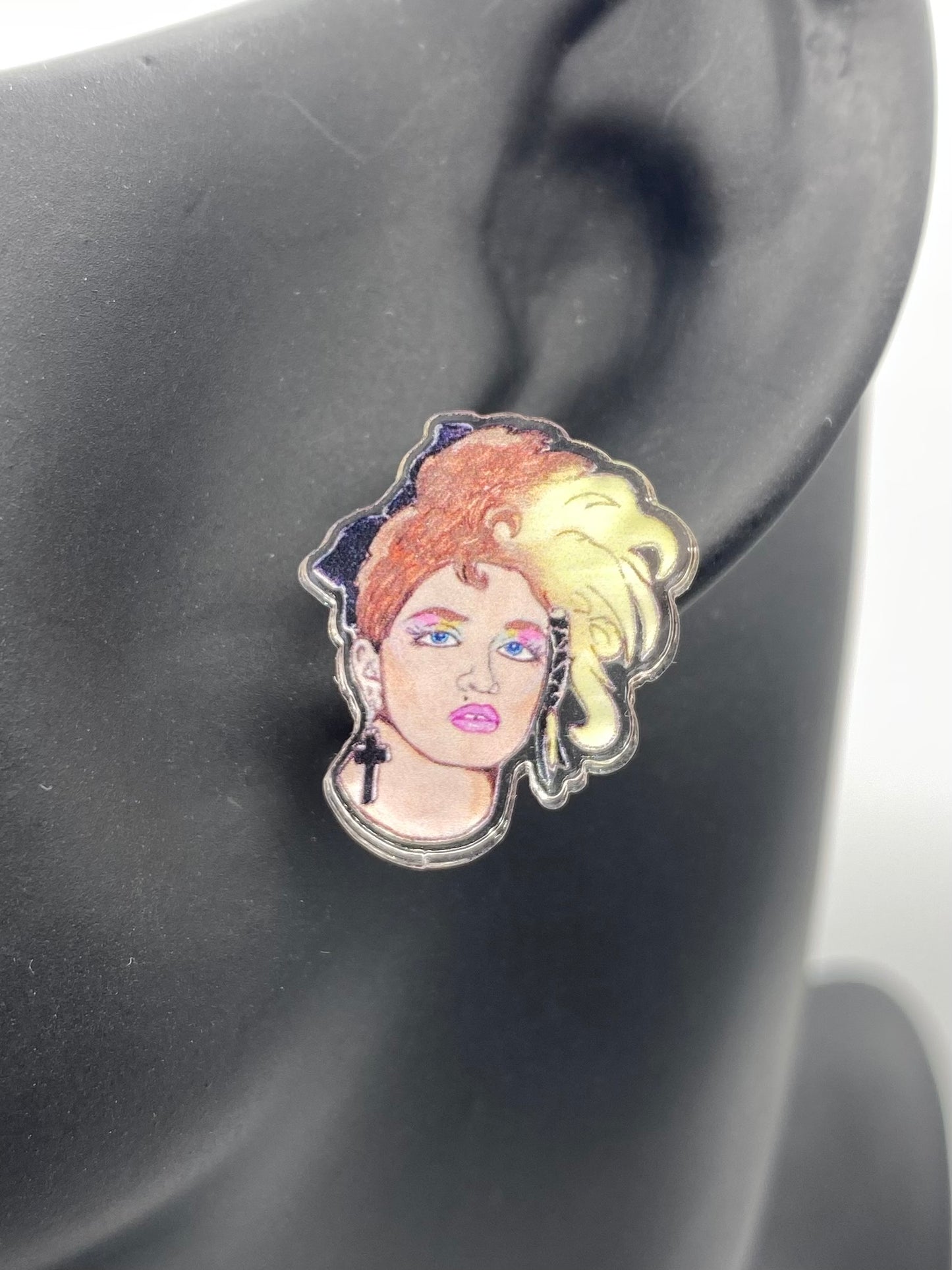 Material Girl and Boy George Earrings