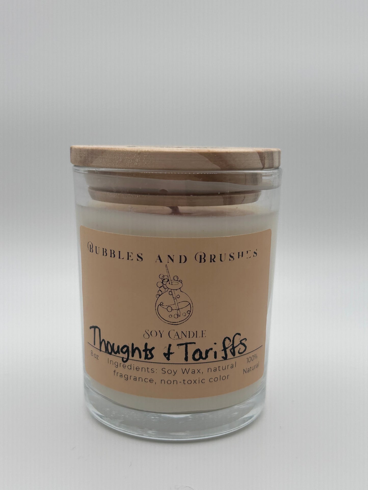 Thoughts and Tariffs Candle by Bubbles & Brushes